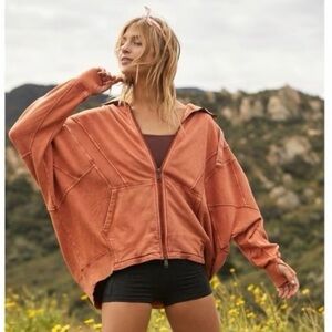 Free People All Your Love Hoodie Orange Medium Large